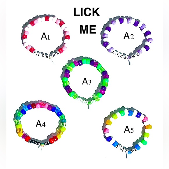 Lollipop Kandi Bracelets - Lick Me Lick It Suck Me Suck It Blow Me Blow It - Picture 3 of 9